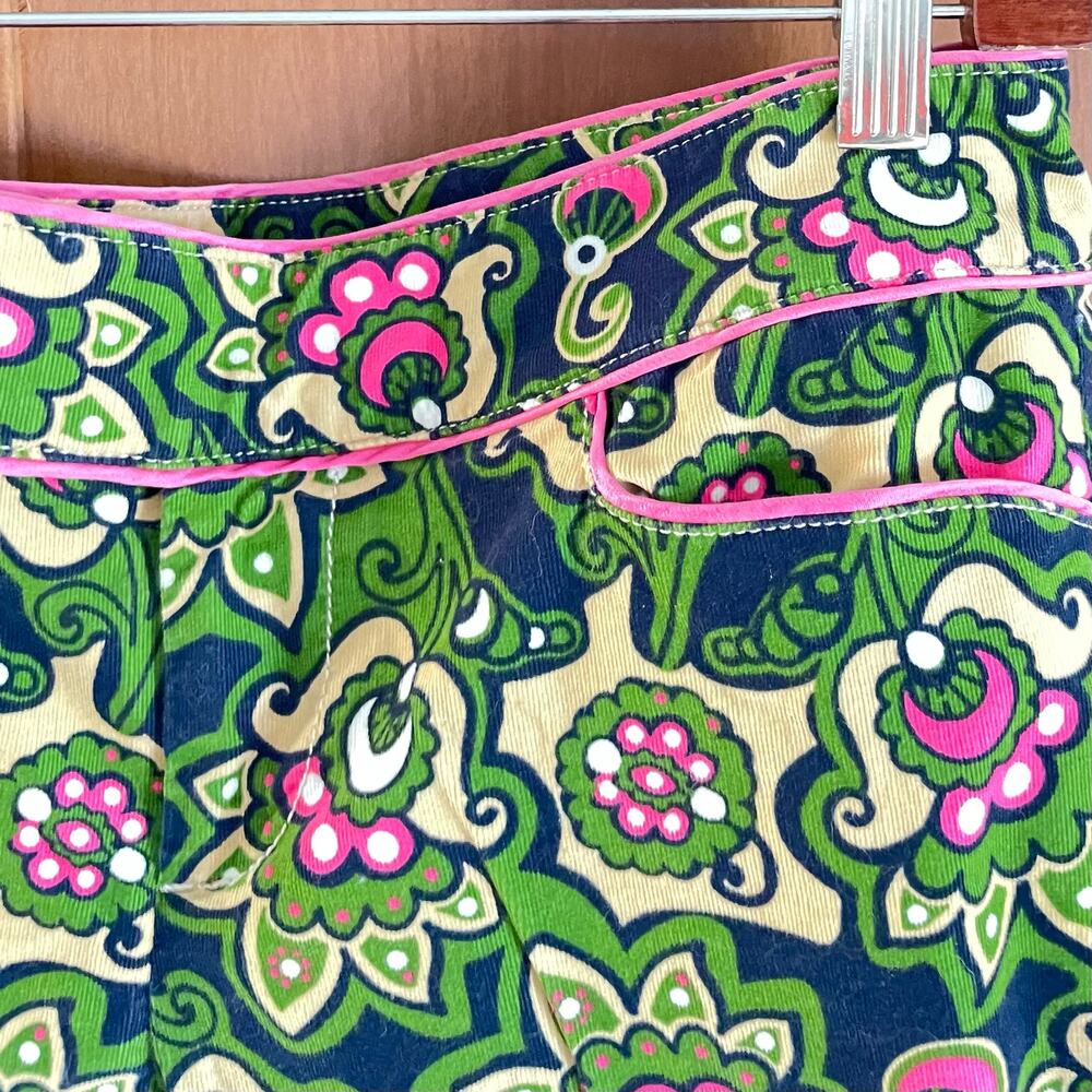 Vintage Lilly Pulitzer Size 0 The in Crowd Nutty Professor Floral Corduroy Pants - Picture 3 of 8